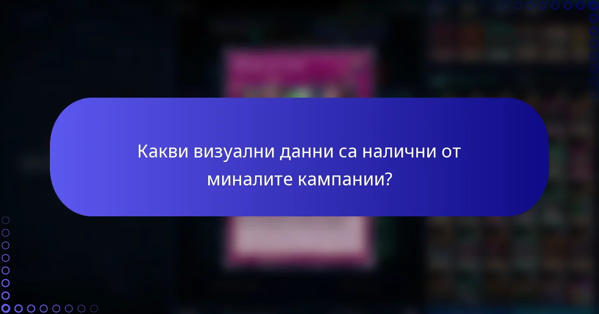 Какви визуални данни са налични от миналите кампании?